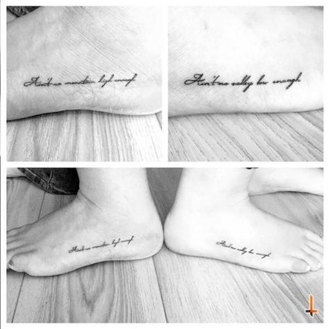 Nº142-143 Ain't no mountain high enough, Ain't no valley low enough #tattoo #littletattoo #lettering #mon #daughter #momanddaughter #specialbond #family #love #marvingaye #tammiterrell #bylazlodasilva Enough Tattoo, Tammi Terrell, Matching Sister Tattoos, Tasteful Tattoos, Mountain High, Photo Tattoo, Sister Tattoos, Little Tattoos, Mini Tattoos