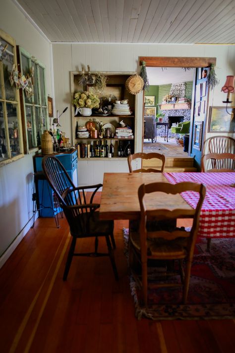 My Farmhouse Dining Room - The Elliott Homestead - [post_title] Hygge Dining Room, English Cottagecore, Eclectic Cottage Decor, Farmhouse Dining Room Set, Elliott Homestead, Shaye Elliott, Bohemian Dining Room, Cottage Dining Rooms, Eclectic Dining Room