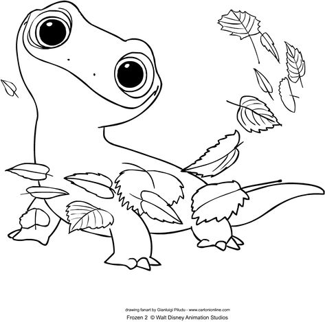 Bruni from Frozen 2 coloring page Elsa Coloring Pages, Frozen Coloring Pages, Disney Princess Colors, Disney Princess Coloring Pages, Disney Art Drawings, Princess Coloring Pages, Disney Colors, Princess Coloring, Cartoon Coloring Pages