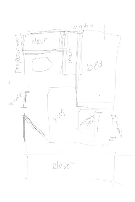 How To Plan A Room Layout, Room Layout Ideas Bedroom Floor Plans, Room Map Design, Room Planning Layout, Small Room Blueprints, Room Layout Drawing, Rectangular Room Layout Bedrooms, Architecture Drawing Art Buildings, Teen Bedroom Layout