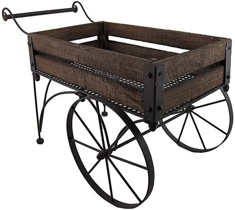 Wagon Planter, Metal Wagon, Wood Wagon, Garden Wagon, Wooden Cart, Wagon Cart, Wooden Wagon, Plant Stands Outdoor, Rustic Planters