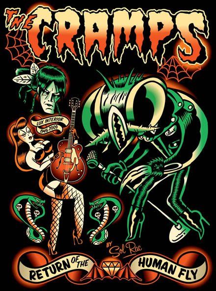 The Cramps by Sol-Rac https://www.facebook.com/pages/Sol-Rac-Wild-Rockin-ArtWork/135499139832858 Rockabilly Art, Dark Wave, Goth Music, Horror Punk, Punk Poster, Music Flyer, The Cramps, Rock N’roll, Concert Poster