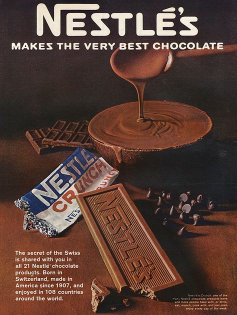 Nestle Crunch Chocolate Candy “Nestle Makes The Very Best” Ad Crunch Chocolate, Nestle Chocolate, Nestle Crunch, Grape Painting, Old Advertisements, Best Ads, Bittersweet Chocolate, Old Ads, Best Chocolate