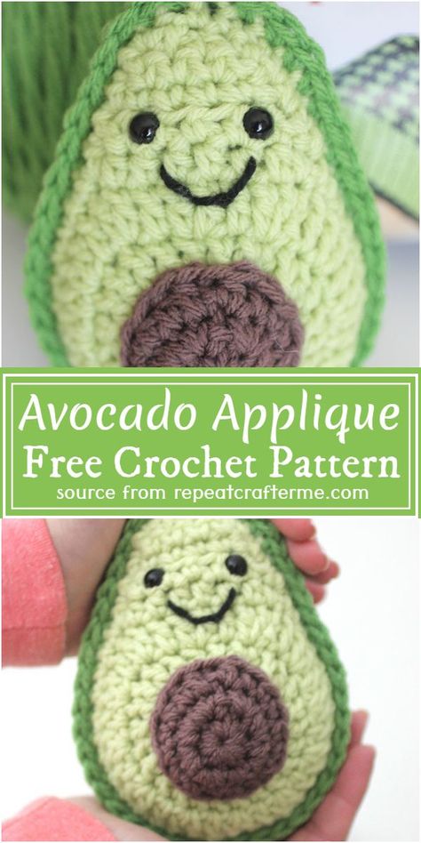 Free Crochet Avocado Applique Pattern Avocado Amigurumi Free Pattern, Avocado Crochet Pattern Free, Crochet Avocado Pattern Free, Crochet Avocado Pattern, Amigurumi Avocado, Positive Friends, Avocado Crochet, Crochet Avocado, Avocado Earrings