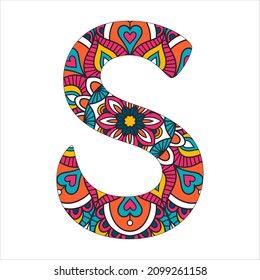 Mandala stylized alphabet, color letters S Alphabet Mandala Art, Mandala Letters, Alphabet Mandala, Letters S, Font Art, Fonts Alphabet, Mandala Art, Vector Art, Stock Vector