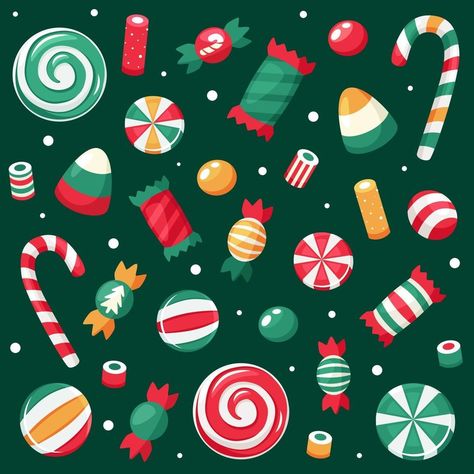 Merry Christmas card. Christmas sweets and candies collection. Vector illustration. Christmas Candy Illustration, Merry Christmas Illustration, Cake Vector, Christmas Sweets, Merry Christmas Card, Card Christmas, Christmas Illustration, Nesting Dolls, Christmas 2024