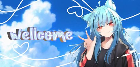 Discord banner welcome Discord Welcome Banner, Discord Server Banner, Server Banner, Welcome Banners, Welcome Gif, Banner Discord, Youtube Banner Backgrounds, Blue Banner, Good Anime To Watch