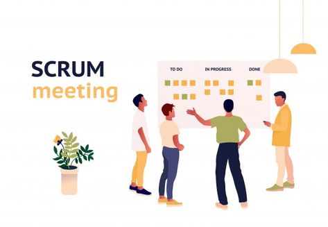 Scrum Meeting, Meeting Illustration, Office Syndrome, Trendy Flats, Scrum Master, 99 Design, Do Exercise, Flat Style, Free Vector Art