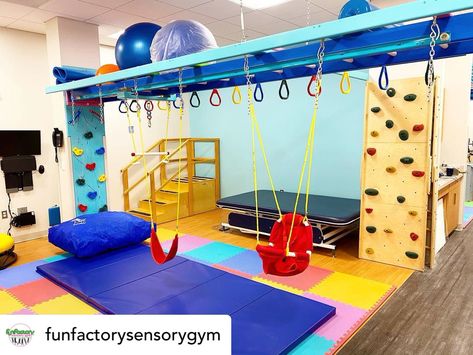 Pediatric Therapy Gym Design, Pediatric Therapy Gym, Pediatric Therapy Room, Pediatric Physical Therapy Clinic Design, Pediatric Therapy Clinic Design, Pediatric Therapy Clinic, Sensory Kids Room, Kids Playroom Basement, Kids Jungle Room