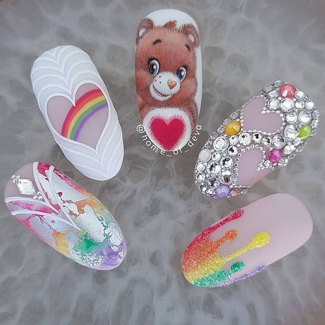 Home of Deva on Instagram: “A little love goes a long way❣ • And that describes @chemene85 completely! I really enjoyed our one-on-one session! We share a mutual love…” Nail Art Dessin, Disney Acrylic Nails, Unghie Nail Art, Bears Nails, Art Guide, Nail Art Disney, Animal Nails, Ugly Duckling, Disney Nails