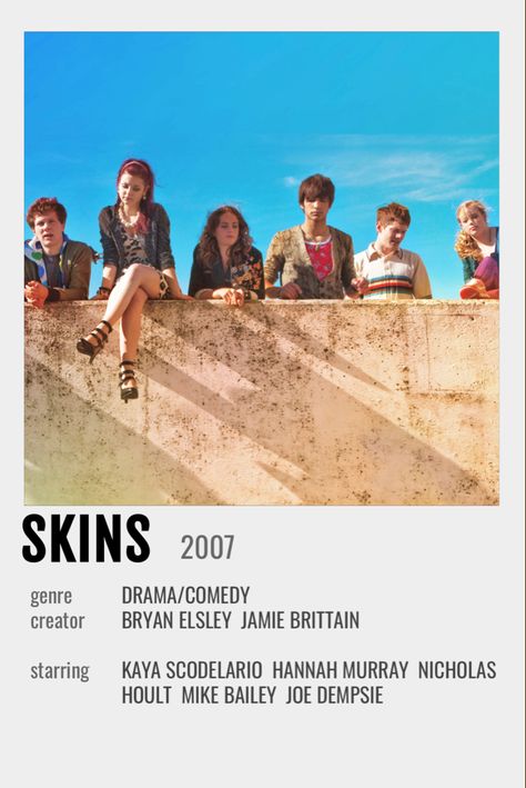 Tv Show Prints, Skins Tv Show, Effy Skins, Joe Dempsie, Posters Minimalist, Polaroid Posters, Kaya Scodelario, Film Posters Minimalist, Polaroid Poster