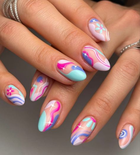 Funky Nail Ideas Fun, Ny Nails, Summer Nails 2023, Simple Acrylic Nails, Nails 2023, Spring Nail Art, Upstate Ny, Dream Nails, Funky Nails