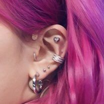 Cool Piercings, Creative Eye Makeup, Creative Eye, Cosplay Makeup, Aesthetic Photo, Tattoos And Piercings, Ear Piercings, Ear Cuff, Piercings