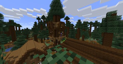 Spruce Tree House Minecraft, Minecraft Treehouse Ideas, Tree House Minecraft, Treehouse Ideas, Spruce Tree, Minecraft Building, Building Ideas, Play Music, Tree House