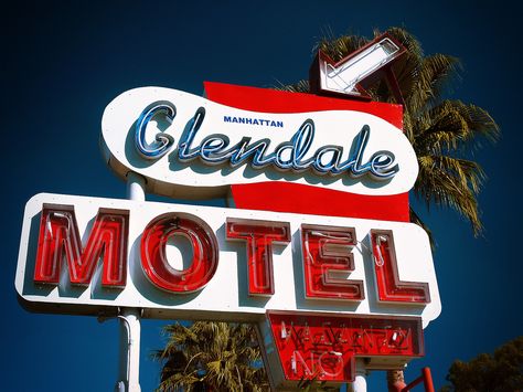 Atomic Age Aesthetic, Atomic Age Design, Motel Sign, Glendale California, Sign Photography, Retro Renovation, Vintage Neon Signs, Atomic Starburst, Retro Sign