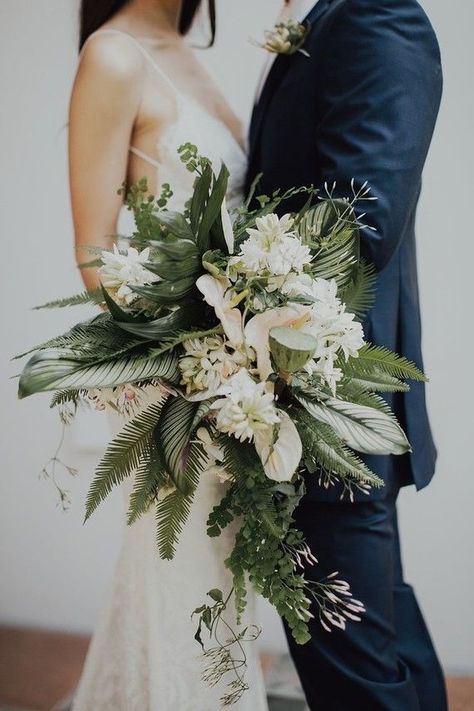 Boho Pins: Top 10 Pins of the Week - Oversized Bouquets Bohemian Wedding Bouquet, Tropical Wedding Bouquets, Bohemian Bouquet, Spring Wedding Bouquets, White Bridal Bouquet, White Wedding Bouquets, White Bouquet, White Bridal, Bride Bouquets