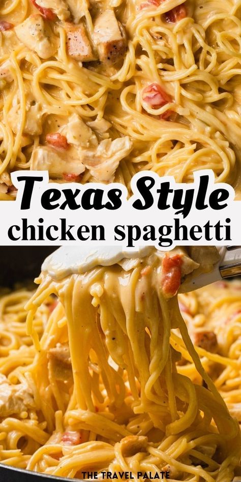 Everyone loves spaghetti, whether it be spaghetti and meatballs or just a bake, it is a major comfort food. This twist of typical spaghetti is surprising yet delicious. The parents to the picky eaters will love this super creamy dish. Perfect for weeknights or even small family occasions! Texas Chicken Spaghetti, Spaghetti Meatball Recipes, Chicken Spaghetti Recipes, Spaghetti Recipe, Chicken Spaghetti, Instant Pot Dinner Recipes, One Pan Meals, Spaghetti And Meatballs, Spaghetti Recipes