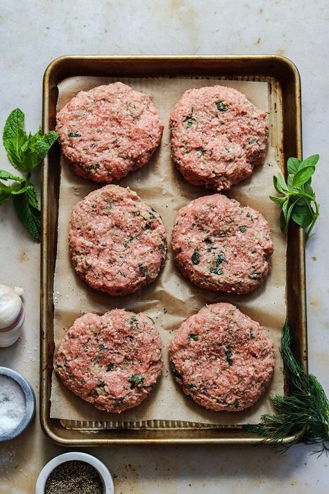 Greek Lamb Burgers with Avocado Tzatziki - Give it Some Thyme Grilled Lamb Burgers, Lamb Patties Recipes, Lamb Burgers With Tzatziki, Lamb Burgers Patties, Lamb Seasoning, Greek Lamb Burgers, Avocado Tzatziki, Lamb Burger Recipe, Grilled Dinners