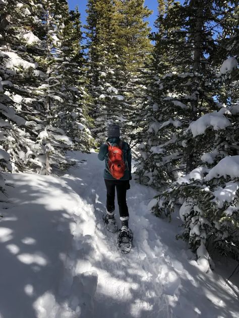 Winter hiking and snowshoe trails in Colorado from 1-6 miles Snow Shoeing Aesthetic, Snowshoeing Aesthetic, Echo Mountain, Winter Lifestyle, Manifest Board, Snow Hiking, Arapahoe Basin, Cabin Vibes, Country Gal