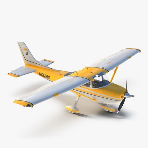 Cessna 182, 3ds Max Models, Modern Business Cards, Low Poly, 3ds Max, Real Photos, Aircraft, Models, Yellow