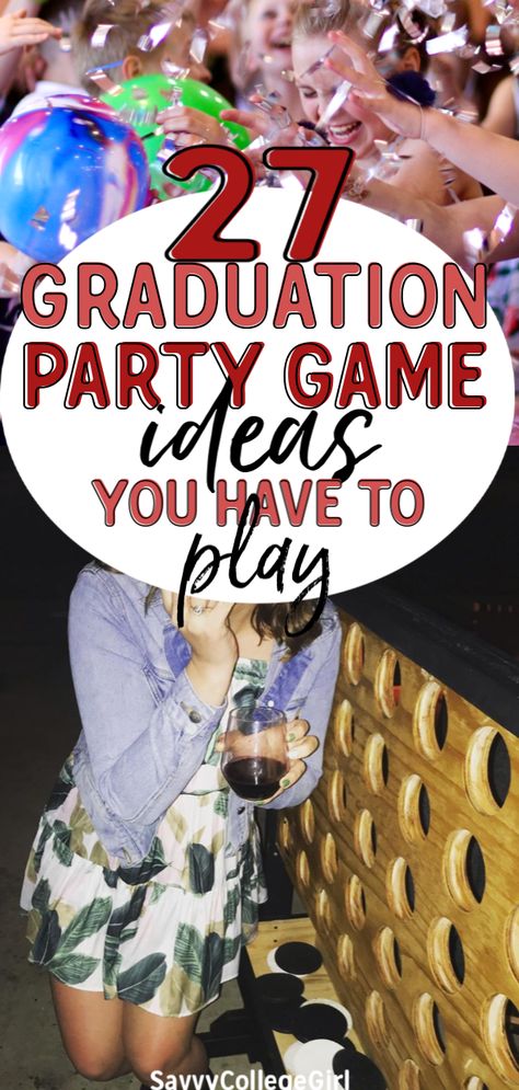 Graduation Party Ideas Activities Fun, 5th Grade Graduation Activities, Fun Games To Play At Graduation Party, Graduation Drinking Games, Pin The Tassel On The Graduate, Graduation Party Outdoor Games, Gaming Graduation Party Ideas, Project Graduation Games, Graduation Party Activity Ideas