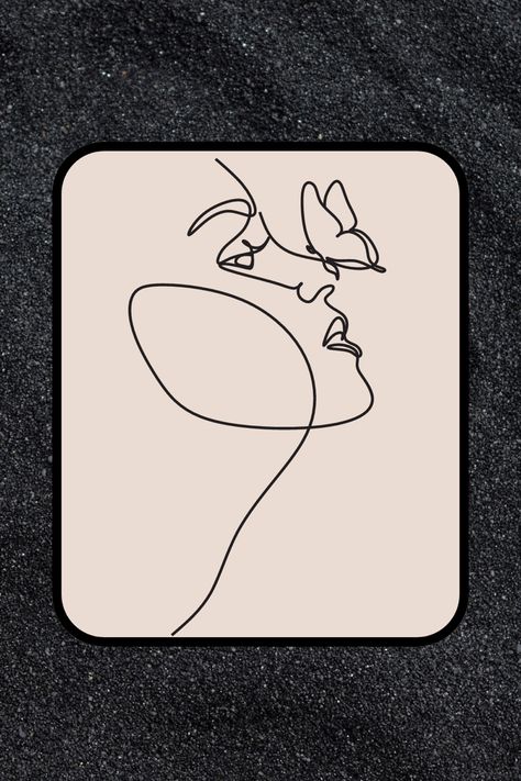 Butterfly On Nose Drawing, Butterfly On Nose, Butterfly Line Drawing, Nose Tattoo, One Line Tattoo, Drawing Beautiful, Nose Drawing, Artsy Photos, Line Sketch