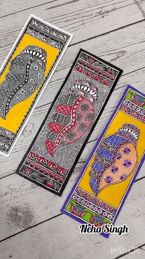 Created shankha in three different styles as a part of a little experiment… so let me know which one do you like most… #bookmarks… | Instagram Most Romantic Songs, Madhubani Motifs, Neha Singh, Mithila Painting, Madhubani Paintings, Madhubani Art, Ganesha Painting, Madhubani Painting, Saved Pins