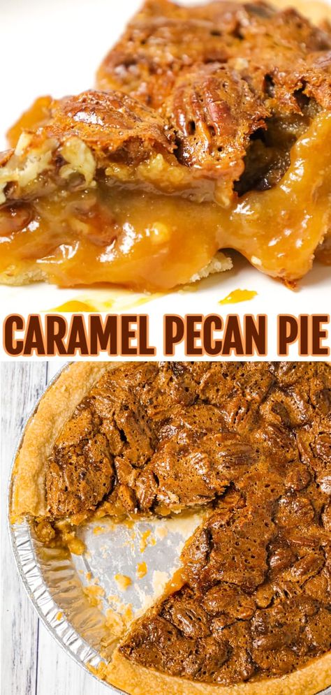 Caramel Pecan Pie is a decadent dessert recipe made with a store bought pie crust, Kraft caramels and pecan halves. Pies With Pecan Pie Crust, Carmel Delight Pecan Pie, Carmel Apple Pecan Pie Recipe, Carmel Desserts Easy, Pecan Pie Jam Recipe, Best Pies For Pie Auction, Caramel Pecan Delight Pie, Chocolate Caramel Pecan Pie, Georgia Pecan Pie Recipe