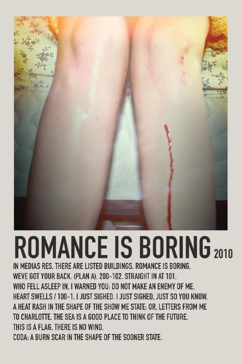 Midwest Emo Poster, Romance Is Boring, Minimalist Album Poster, In Medias Res, Folk Punk, Mini Posters, Album Posters, Midwest Emo, Polaroid Posters