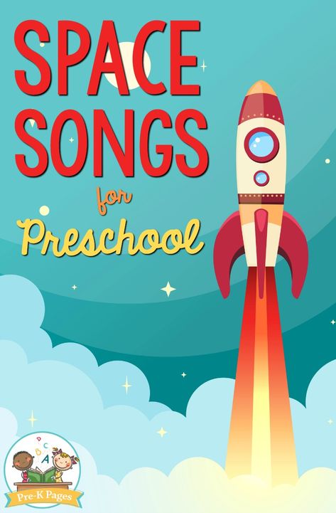 Space Themed Music Activities, Space Songs For Kids, Preschool Rocket, Space Activities Preschool, Space Lesson Plans, Outer Space Activities, Montessori Shelves, Movement Preschool, Space Theme Preschool