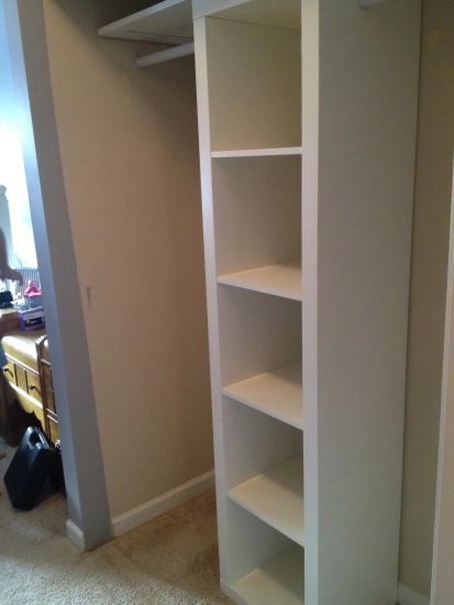 Ikea Kallax closet hack - best budget closet update! Closet Cubbies, Small Closet Makeover, Front Hall Closet, A Lot Of Clothes, Kallax Hack, Clothes Skirts, Ikea Kallax Hack, Entry Closet, Double Closet