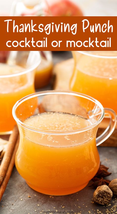 This super simple Thanksgiving Punch recipe can be made as a mocktail or cocktail so the whole family can enjoy with there Thanksgiving dinner. 3 Ingredient Punch, Thanksgiving Punch, Cranberry Cinnamon, Easy Punch Recipes, Simple Thanksgiving, Cranberry Cream Cheese, Apple Cider Caramels, Thanksgiving Drinks, Holiday Punch