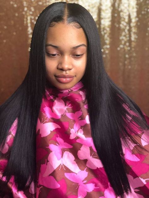 Middle part sew in leave out straight Middle Sew In With Leave Out, Straight Weave Hairstyles Middle Part, Straight See In Weave Middle Part Leave Out, Straight Sew In Weave With Leave Out Middle Part, Weave Leave Out Sew Ins, Middle Part Sew In Straight Leave Out, Middle Part Sewin With Leave Out, Middle Part Straight Sew In, Sew In Straight Hair Middle Part