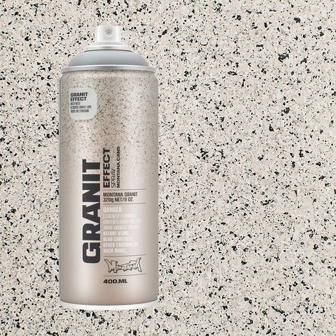 Buy the Montana™ Cans Granit Effect Spray Paint, 400mL at Michaels. com. Water-based special effect spray paint with fine plastic particles for a deceivingly realistic granite effect. Water-based special effect spray paint with fine plastic particles for a deceivingly realistic granite effect. Applicable on many different surfaces such as paper, cardboard, primed canvas, wood, glass, metal, ceramics, porcelain, stone, polystyrene and other paintable acrylic materials. The Montana Cans Granit Eff Spray Paint Countertops, Stone Spray Paint, Spray Paint Plastic, Textured Spray Paint, Glitter Spray Paint, Faux Granite, Spray Paint Colors, Painting Countertops, Glitter Spray