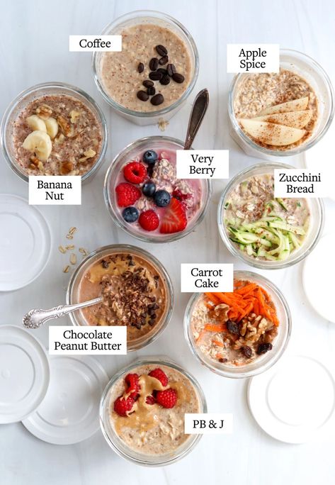 Gluten Free Overnight Oats, Best Overnight Oats Recipe, Quick Easy Lunch, Zucchini Banana Bread, Vegan Overnight Oats, Oat Recipes Healthy, Overnight Oats Recipe Healthy, Breakfast Prep, Overnight Oats Healthy