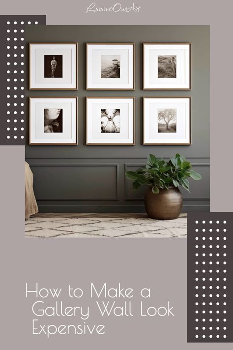 Discover how to create a stunning photo gallery wall on a budget. Our tips on DIY gallery walls will make your space look expensive without the high cost. Visit our blog for more budget-friendly gallery wall ideas and inspiration! Gallery Wall With Mirror In Center, Blank Wall Ideas Bedroom, Gallery Wall Template With Sizes Layout, Entryway Gallery Wall Ideas, Floor To Ceiling Gallery Wall, Gallery Wall With Sconces, Gallery Wall Sizes, Gallery Wall Spacing, Entryway Gallery Wall