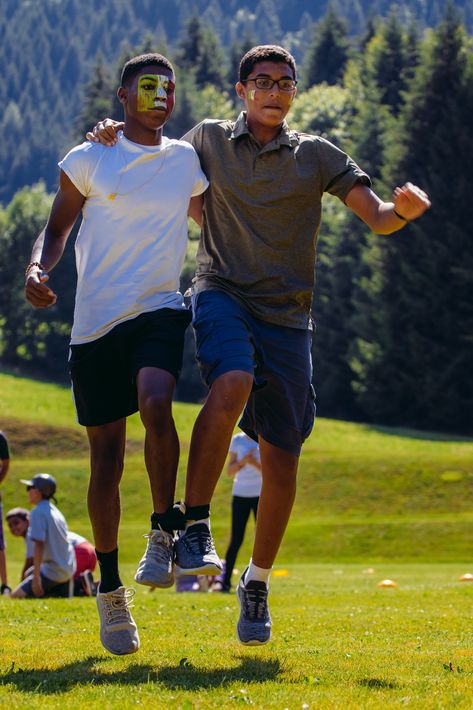 The level of concentration required to try and win a three-legged race 🦵🏻🏃🏻⛰ #campsuisse #campsuissesummer #swisssummer #torgon #champery #snow #powder #mountains #camp #geneva #summercamp #lacleman #olympics Shire Party, Three Legged Race, 3 Legged Race, Swiss Summer, Geneva, Physical Activities, Summer Camp, Running, Quick Saves