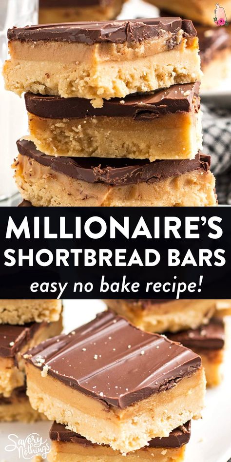 Chocolate Caramel Cookie Bars, Millionaire's Shortbread, Chocolate Caramel Cookies, Caramel Cookies Bars, No Bake Recipe, Dessert Oreo, Millionaire Shortbread, Shortbread Bars, Chocolate And Peanut Butter