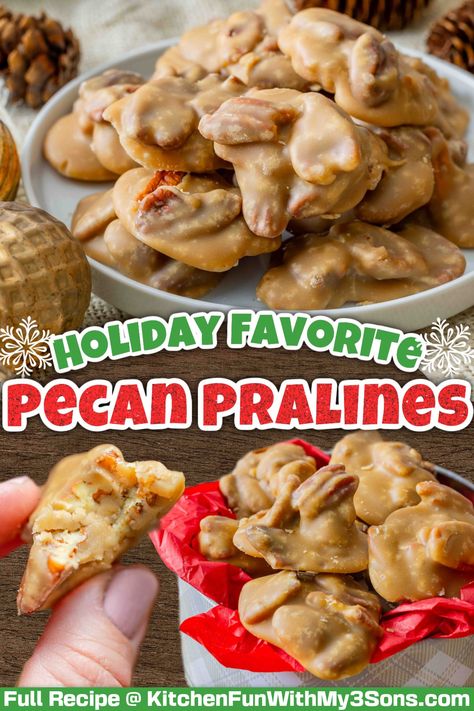 These Pecan Pralines are the ultimate sweet-and-salty treat that’s perfect for the holidays—or any time you’re craving something special! With their delightfully crunchy texture and chewy caramelized coating, they strike the perfect balance of flavors in every bite. Pecan Pralines With Condensed Milk, Vanilla Pecan Pralines, Pecan Treats Holidays, Southern Pralines Recipe, Parlin Pecan, Easy Pecan Praline Recipe, Easy Pralines Recipe, Creamy Pralines Recipe, Praline Almonds