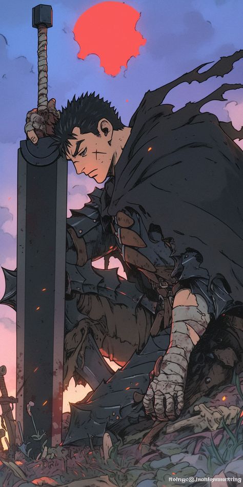 #anime #manga #wallpaper #cartoon #otaku #phonewallpaper #background #aesthetic #berserk #guts Guts Wallpaper, Guts Anime, Anime Phone Wallpaper, Berserk Guts, Wallpaper Cartoon, Manga Wallpaper, Dark Landscape, Anime Phone, Background Aesthetic