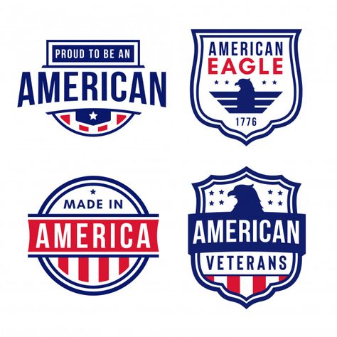 American Logo Design, Patriotic Logo, Logo Usa, American Eagle Logo, Navy Badges, America Logo, American Logo, American Club, Sports Badge