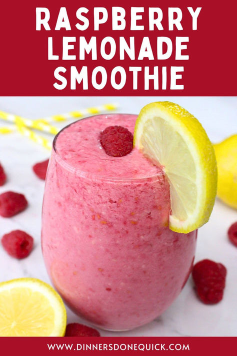 This easy 4 ingredient raspberry lemonade smoothie recipe is a refreshing blend of sweet raspberries, tart lemon, and creamy banana, perfect for beating the summer heat! Enjoy it for breakfast or as an afternoon snack that's bursting with natural fruit flavors. Plus, it's low fat, vegetarian, gluten-free, and vegan-friendly. Discover how to customize this smoothie with my ingredient tips, substitutions, and FAQs. Pin it now and enjoy a taste of summer in every sip! Raspberry Smoothie Recipes Easy, Fruit Smoothie Recipes Healthy Easy, Raspberry Smoothie Recipes Healthy, Valentine's Drinks, Lemonade Smoothie Recipes, Lemon Smoothie Recipes, Apartment Meals, Raspberry Smoothie Recipes, Lemon Smoothie