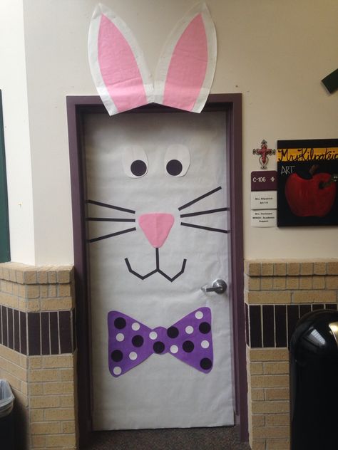 Spring Easter classroom door decoration Easter Classroom Door, Easter Door Decorations, Classroom Door Decorations, Easter Bulletin Boards, Dorm Door, Easter Classroom, Trendy Easter, School Door Decorations, Easter Door Decor