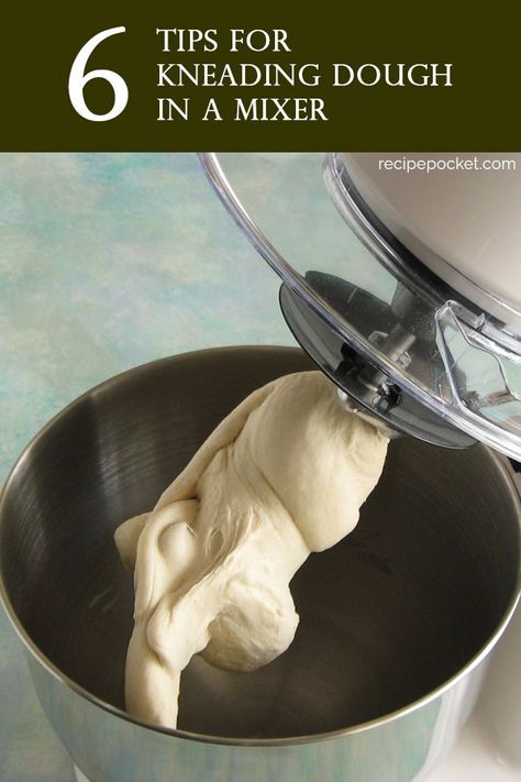 Tips for kneading dough in a mixer. #recipepocket #breadrecipes Stand Mixer Bread, Stand Mixer Recipes, Kitchen Aid Recipes, Mixer Recipes, Kneading Dough, Bread Machine Recipes, Bread And Pastries, Bread Basket, Pizza Bread