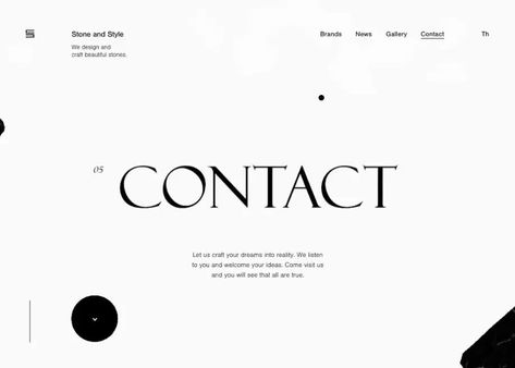 Contact page - Stone & Style for web design inspiration added by Awwwards to contact page, typography, webGL, transition Contact Page Web Design, Tech Website, Contact Page, Web Inspiration, Creativity And Innovation, Web Design Inspiration, Listening To You, Web Design, Typography