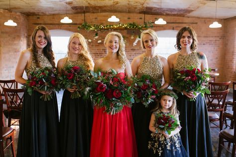 A Red Ballgown And Old Hollywood Glamour For A Candlelit Winter Wedding   Winter Bridal Party  #winterbride #winterbridallooks #winterbridaldress #winterwedding #winterweddingdress  #winterweddingthemes #winterweddinginspiration #winterweddingideas #winterbride #brideinsnow #bridalcoatwinter #winterbridalcoat #winterbridalcoverup  #winterbridalparty #winterbridesmaids #winterbridesmaiddresses #winterredweddingdress #redweddingdress Red Ballgown, Bridal Coat, Case Photography, Winter Bridesmaids, Wedding Colors Red, Winter Bridesmaid Dresses, Bridal Party Hair, Red Wedding Dress, Bridal Styling