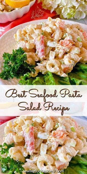 A simple, yet delicious, Pasta Seafood Salad with big chunks of Crab Meat and Large Shri… | Sea food salad recipes, Seafood pasta salad recipe, Shrimp salad recipes Seafood Pasta Salad, Seafood Pasta Salad Recipe, Salad Snacks, Crab Pasta Salad, Shrimp Pasta Salad, Seafood Salad Pasta, Crab Pasta, Crab Salad Recipe, Sea Food Salad Recipes