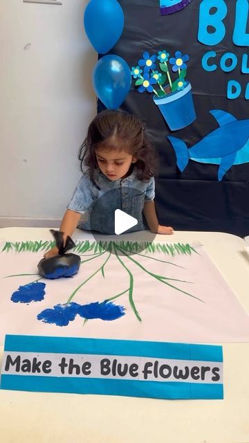 The Centennial School Kindergarten, Rohini 13 | Blue colour day 💙🩵 #bluecolour #bluecolours #colour #blue #favoriteblue #bestplacestogo #bestplayschool #bestpreschool #blueaesthet... | Instagram Colourful Classroom Decor, Blue Day Activity For Nursery, Coloring Day Activities, Blue Day Takeaway For Preschool, Color Day Activities For Preschool, Blue Color Craft For Preschoolers, The Color Blue Crafts For Preschool, Blue Color Day Decoration In School, Blue Colour Worksheet For Preschool