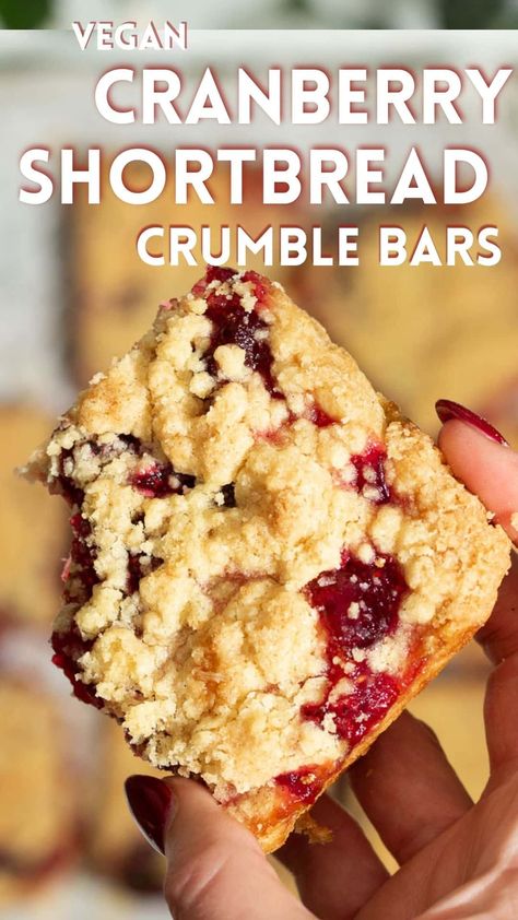 Easy Cranberry Shortbread Crumble Bars – The Vegan Larder Shortbread Crumble, Cranberry Shortbread, Vegan Thanksgiving Dessert, Fresh Cranberry Sauce, Vegan Shortbread, Homemade Raspberry Jam, Love Dairy, Cranberry Jelly, Cranberry Jam