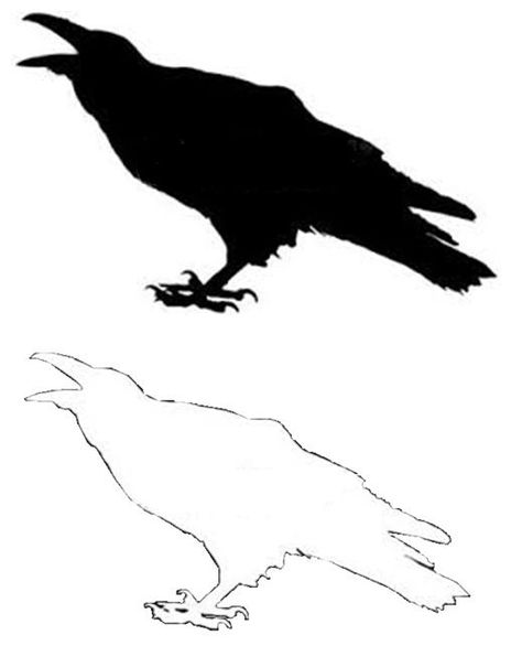 Simple Raven Drawing, Raven Outline, Raven Drawings, Pumpkin Etching, Crow Spirit Animal, Raven Artwork, Crows Drawing, Vogel Silhouette, Profile Drawing